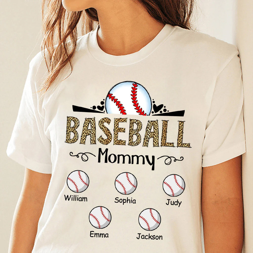 Personalized T-Shirt Baseball Mama Custom Name Apparel Gift For Mom - Image 2