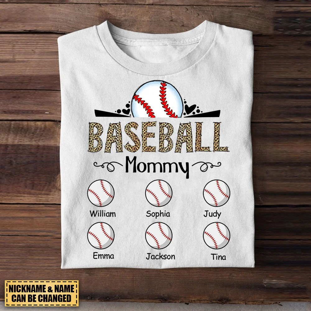 Personalized T-Shirt Baseball Mama Custom Name Apparel Gift For Mom - Image 4