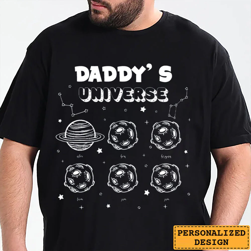 Personalized T-Shirt Daddy's Universe, Gift For Father, Grandpa - Image 2