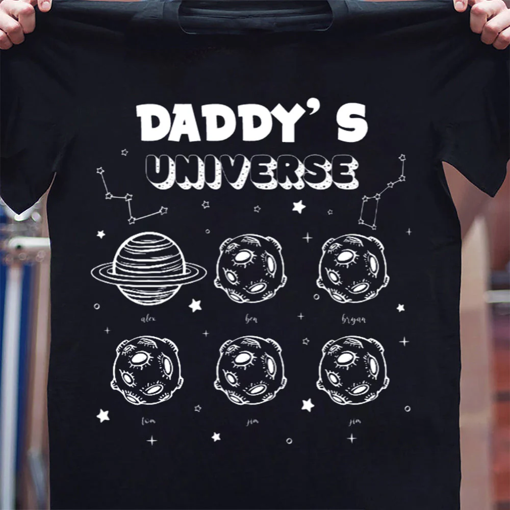 Personalized T-Shirt Daddy's Universe, Gift For Father, Grandpa - Image 3
