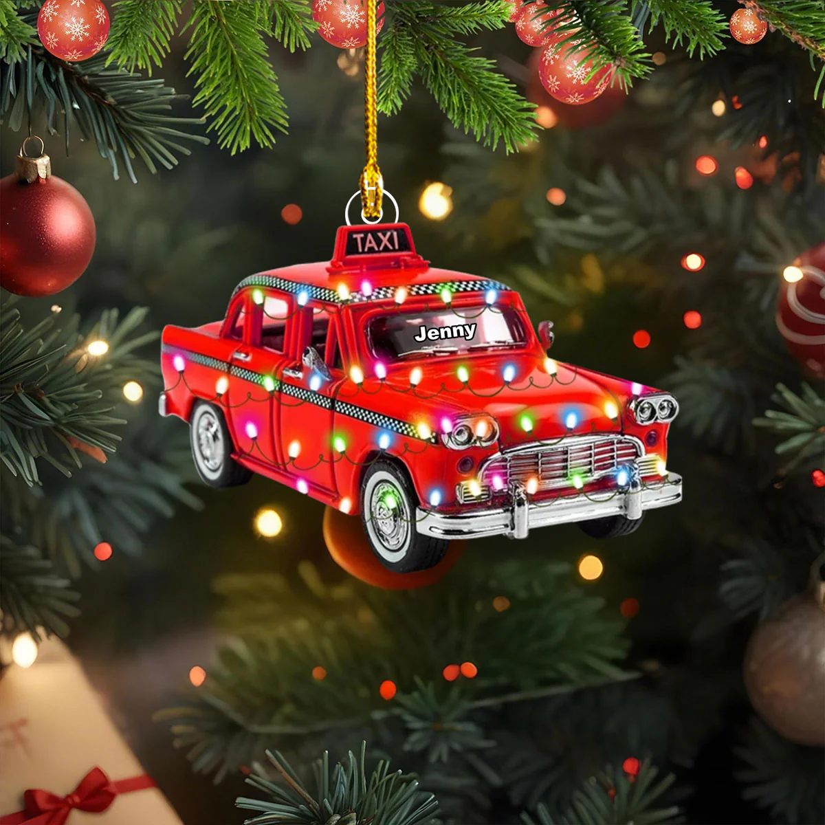 Personalized Taxi Christmas Acrylic Ornament Gift For Taxi Drivers - Image 2