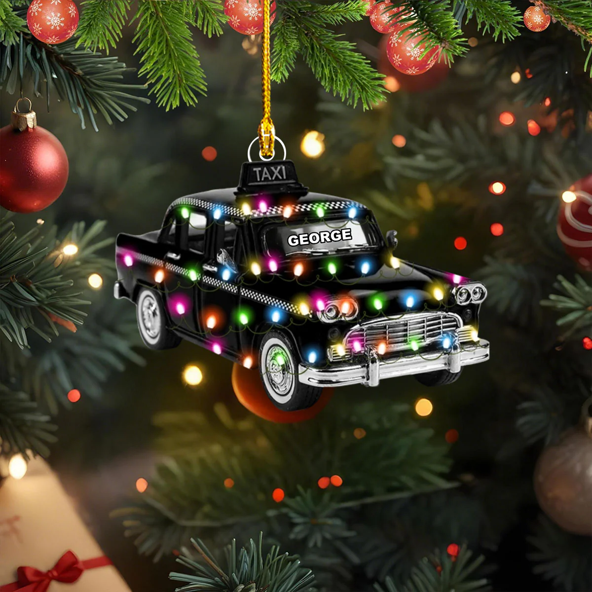 Personalized Taxi Christmas Acrylic Ornament Gift For Taxi Drivers - Image 3