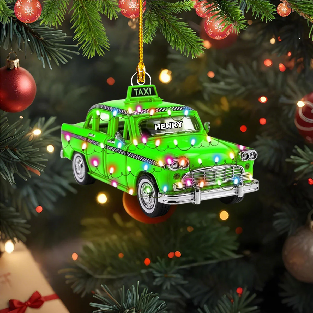 Personalized Taxi Christmas Acrylic Ornament Gift For Taxi Drivers - Image 4