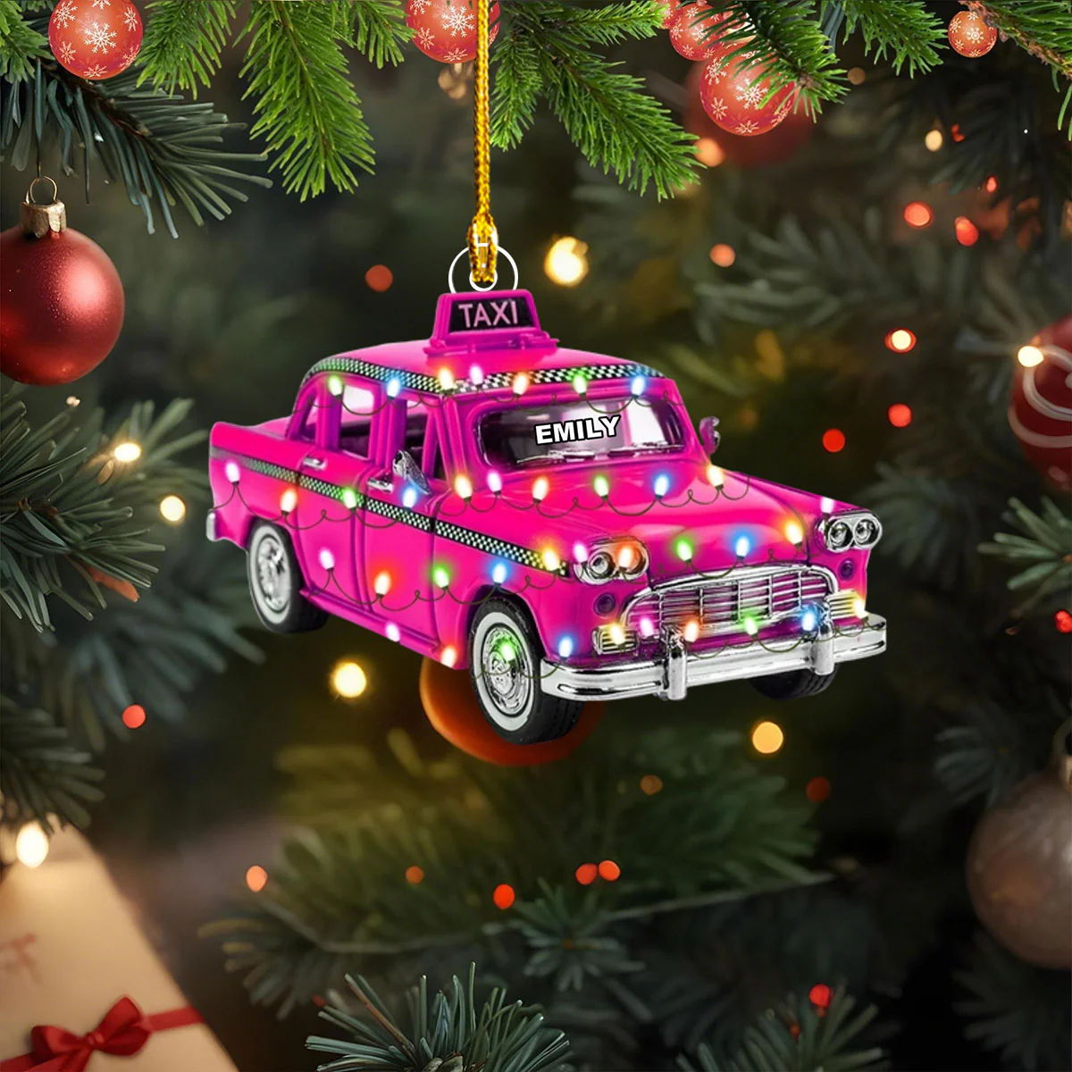 Personalized Taxi Christmas Acrylic Ornament Gift For Taxi Drivers - Image 6