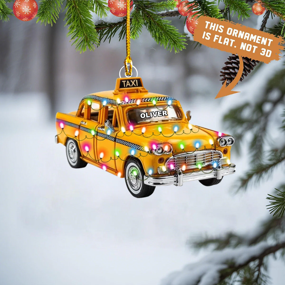 Personalized Taxi Christmas Acrylic Ornament Gift For Taxi Drivers - Image 7