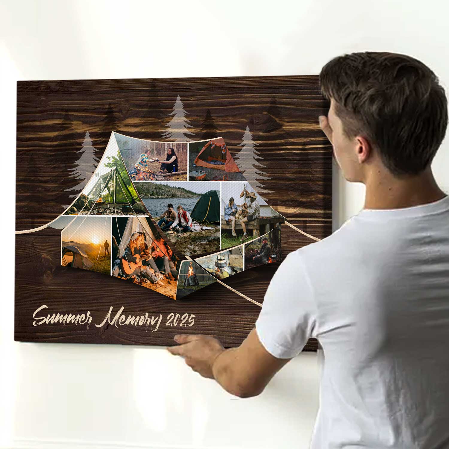 Personalized Tent Camping Photo Collage Canvas Family Camping Trip Gifts - Image 3