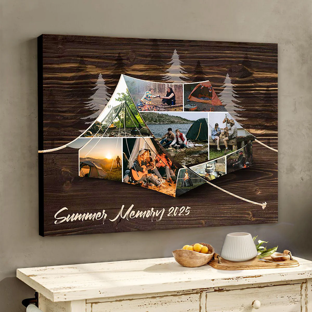 Personalized Tent Camping Photo Collage Canvas Family Camping Trip Gifts - Image 4