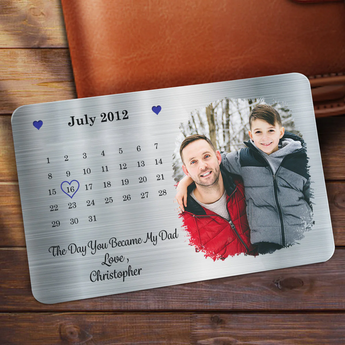 Personalized The Day You Became My Dad Metal Wallet Card - Image 2