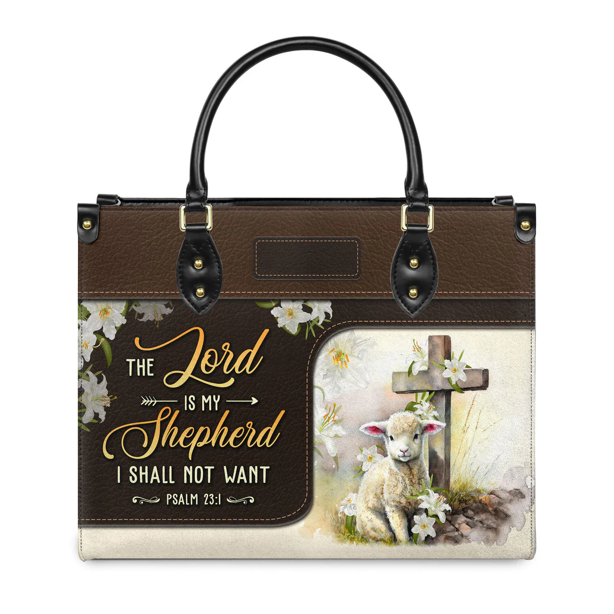 Personalized The Lord Is My Shepherd-Bible Verse Leather Bag - Image 4