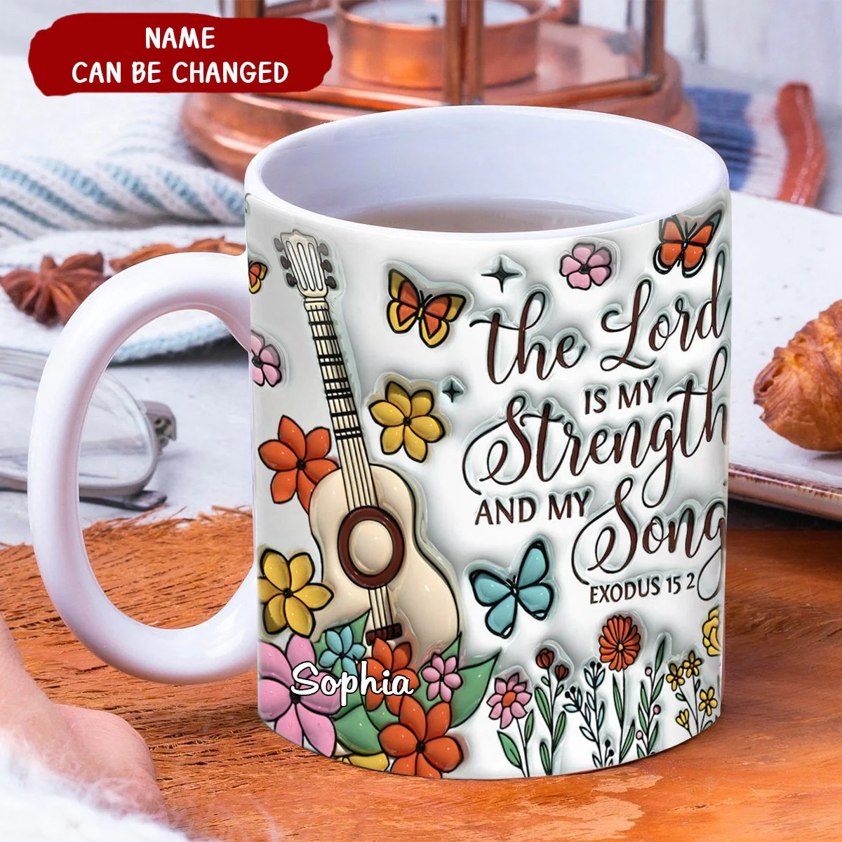 Personalized The Lord Is My Strength And My Song Mug - Image 2