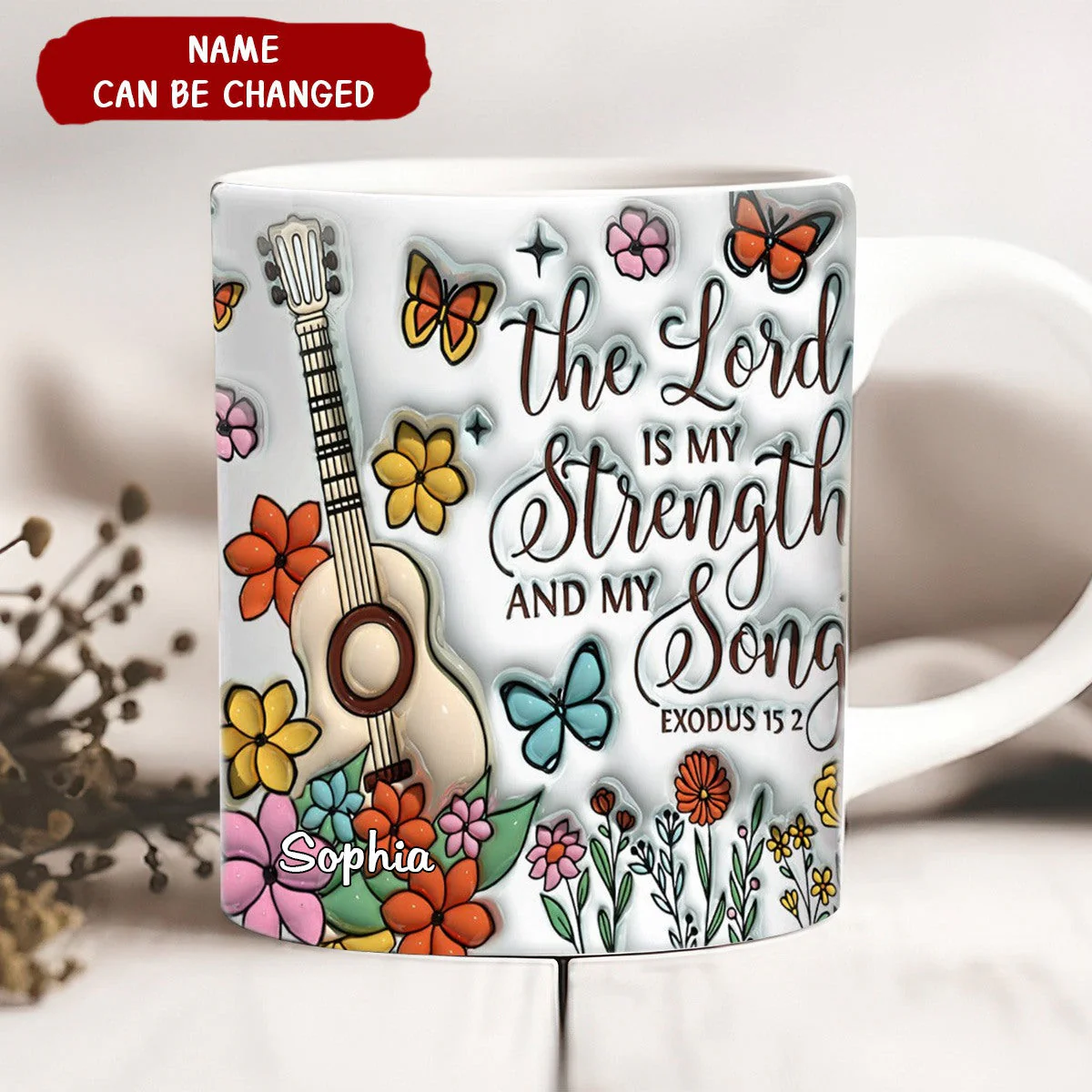 Personalized The Lord Is My Strength And My Song Mug - Image 3