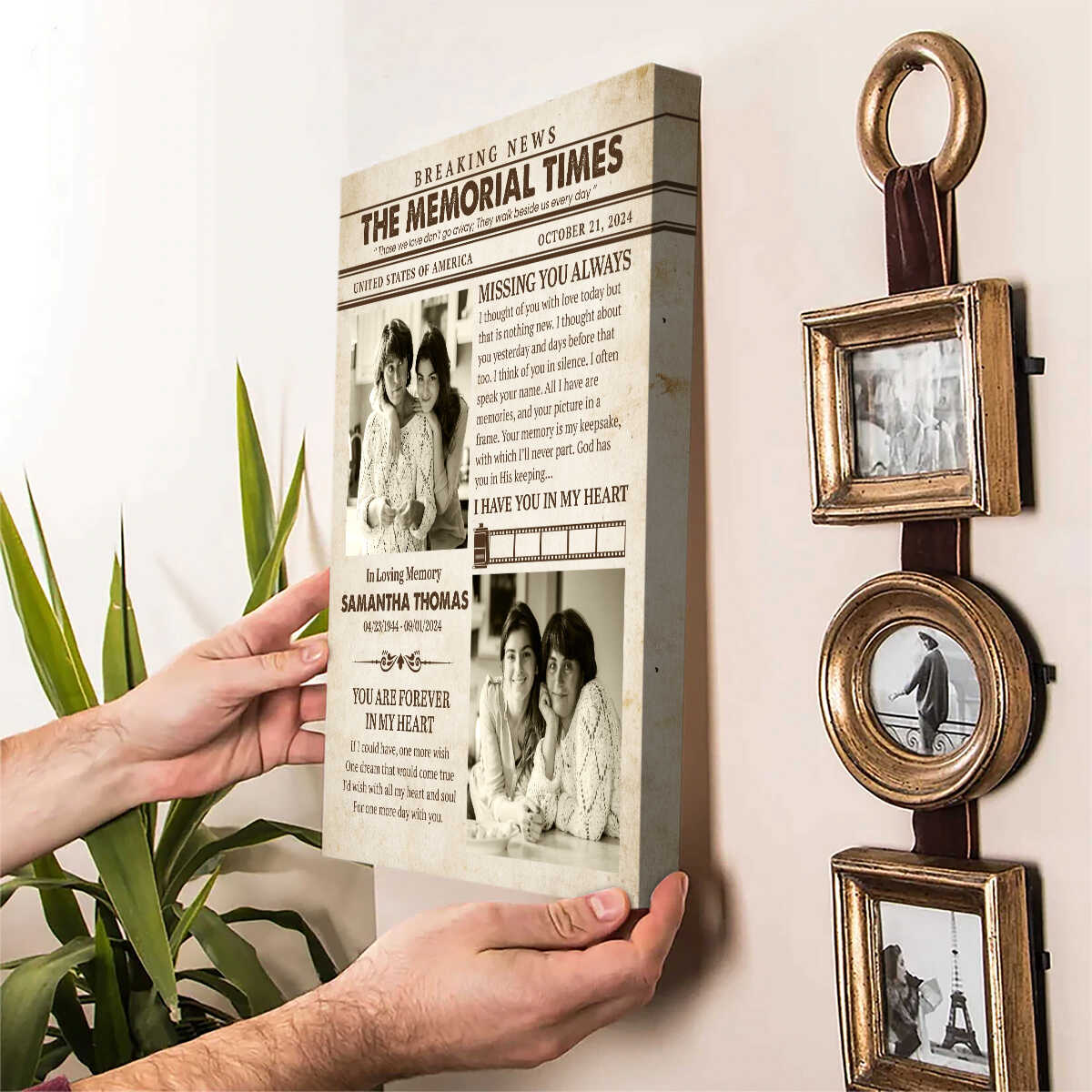 Personalized The Memorial Times Newspaper Canvas Poster - Image 6