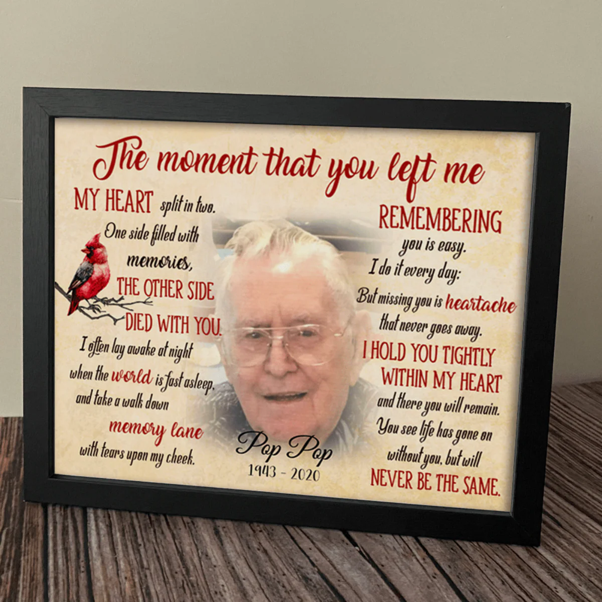 Personalized The Moment That You Left Me Family Memorial Picture Frame - Image 3