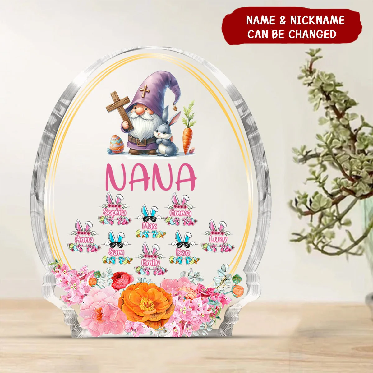 Personalized Easter The Most Awesome Grandma-Shaped Acrylic Plaque - Image 4