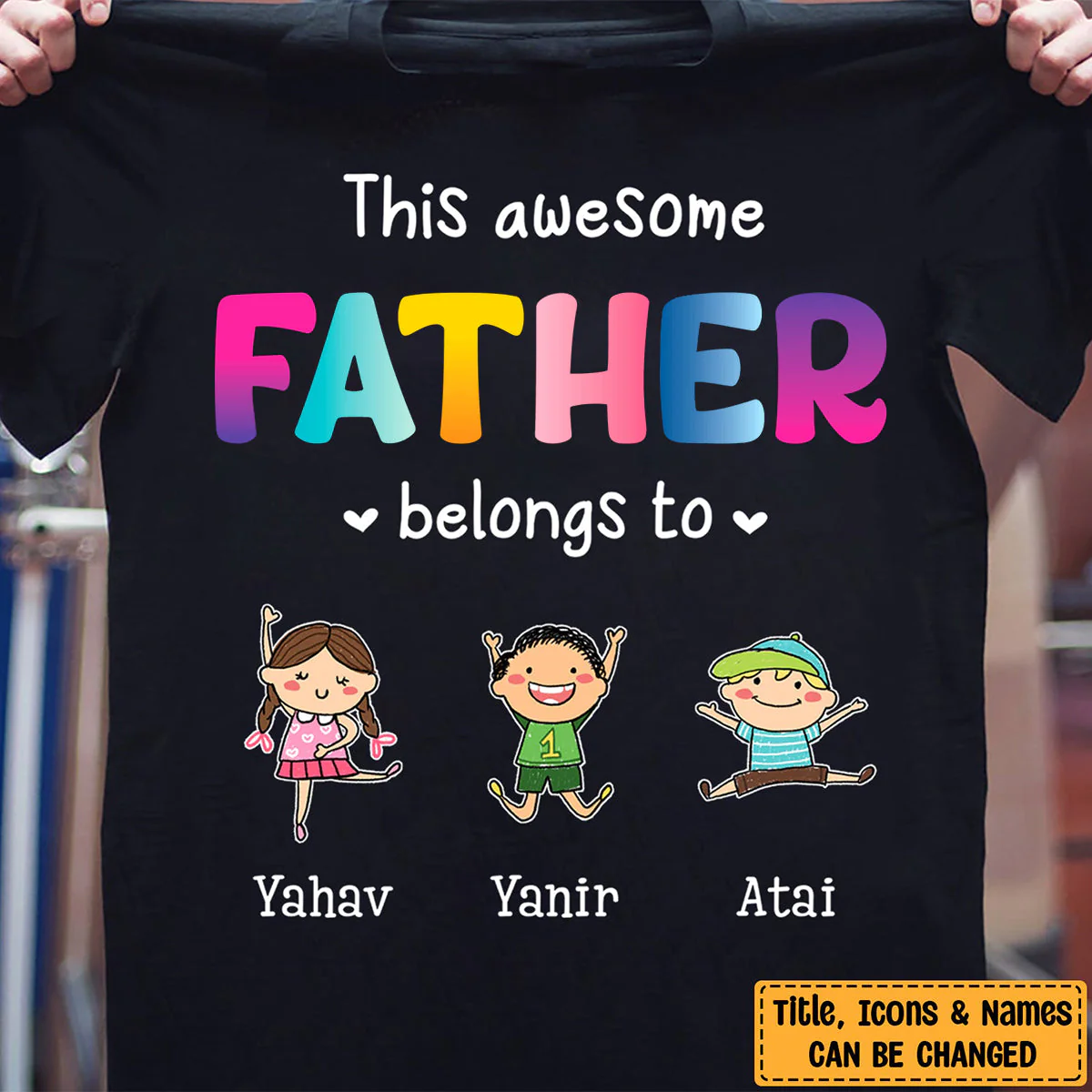 Personalized This Dad Belongs To, Gift for Dad T-Shirt - Image 2