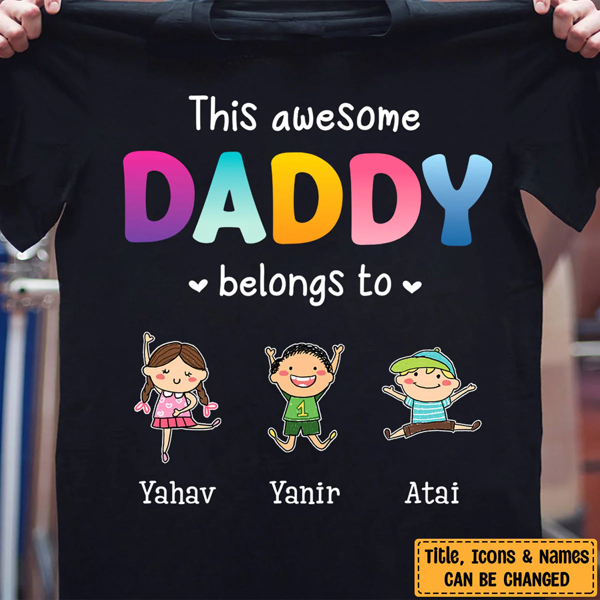 Personalized This Dad Belongs To, Gift for Dad T-Shirt - Image 3