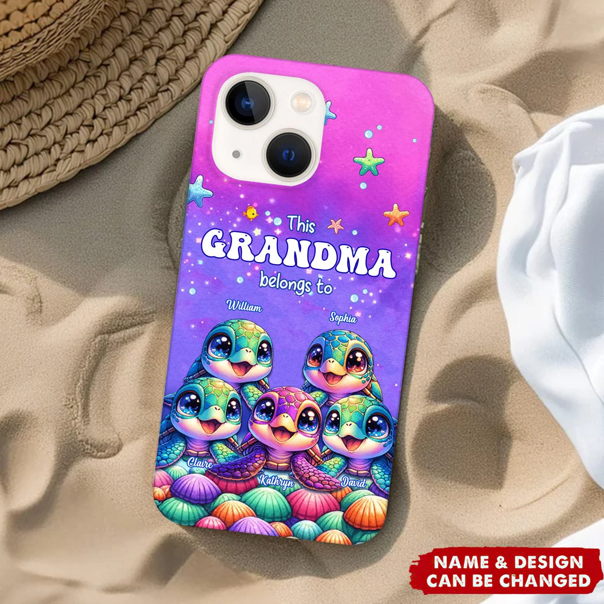 Personalized This Grandma belongs to Colorful Turtle Phone Case - Image 3