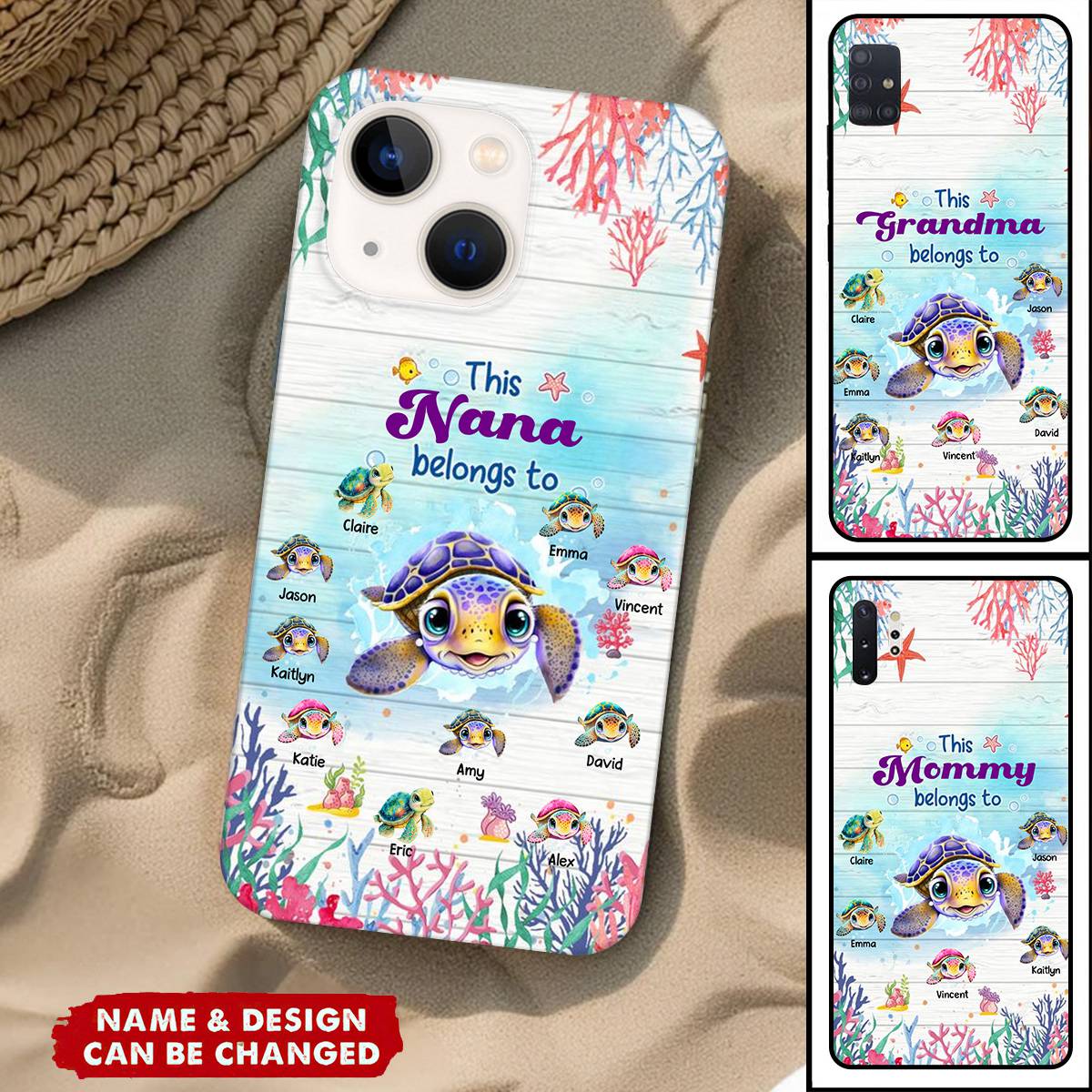 Personalized This Grandma belongs to Cute Ocean Turtles Phone Case - Image 2