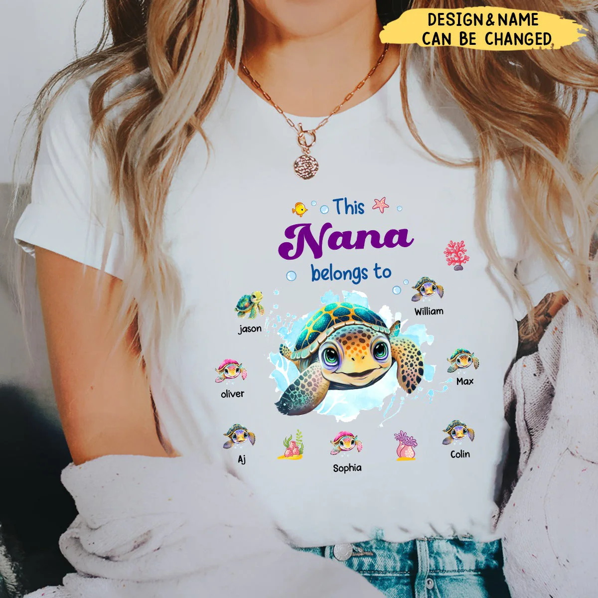 Personalized This Grandma Belongs To Pure cotton T-shirt - Image 3