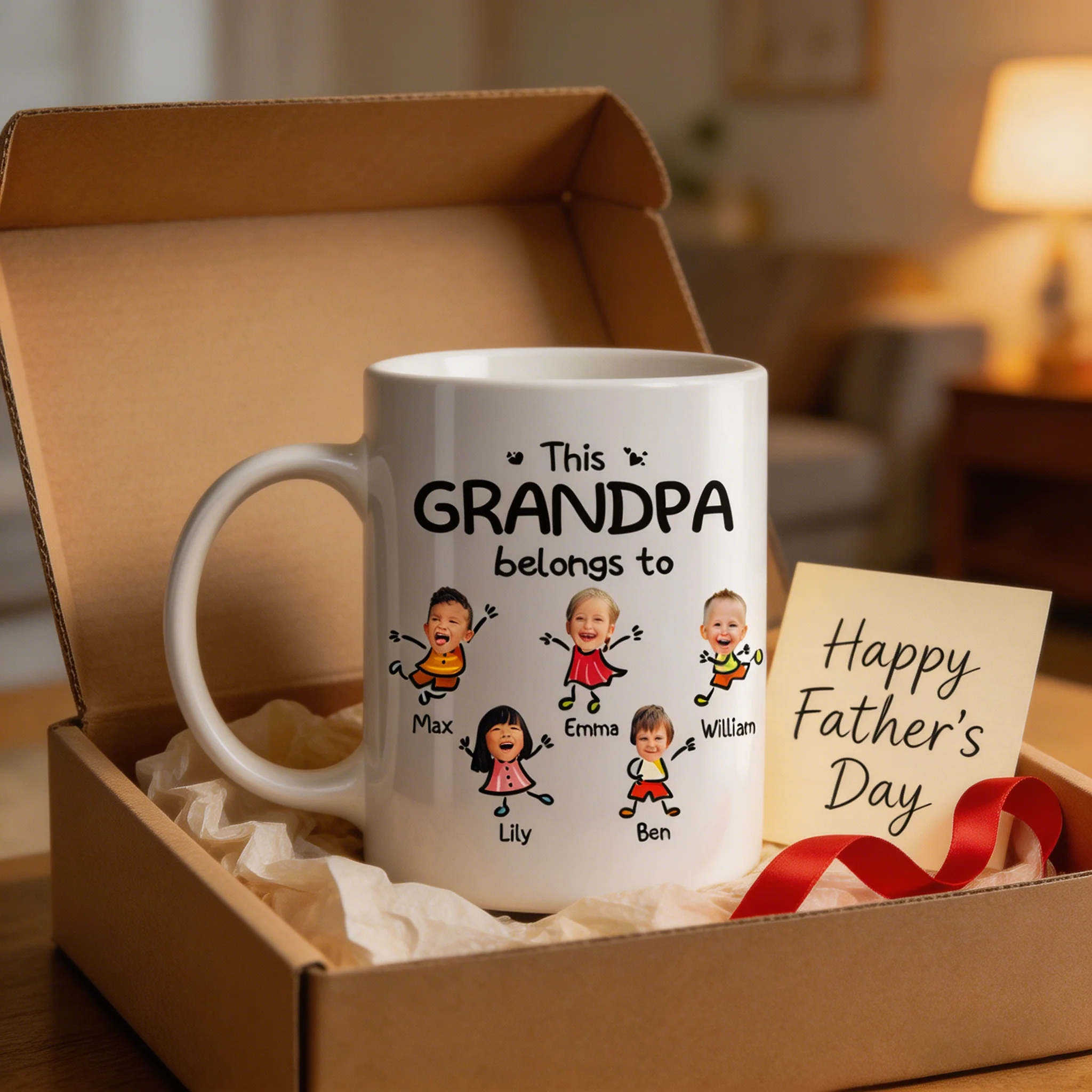 Personalized "This Grandpa Belongs To" Ceramic Mug – Father's Day Gift For Grandpa - Image 4
