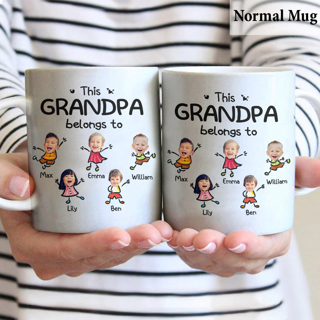 Personalized "This Grandpa Belongs To" Ceramic Mug – Father's Day Gift For Grandpa - Image 6