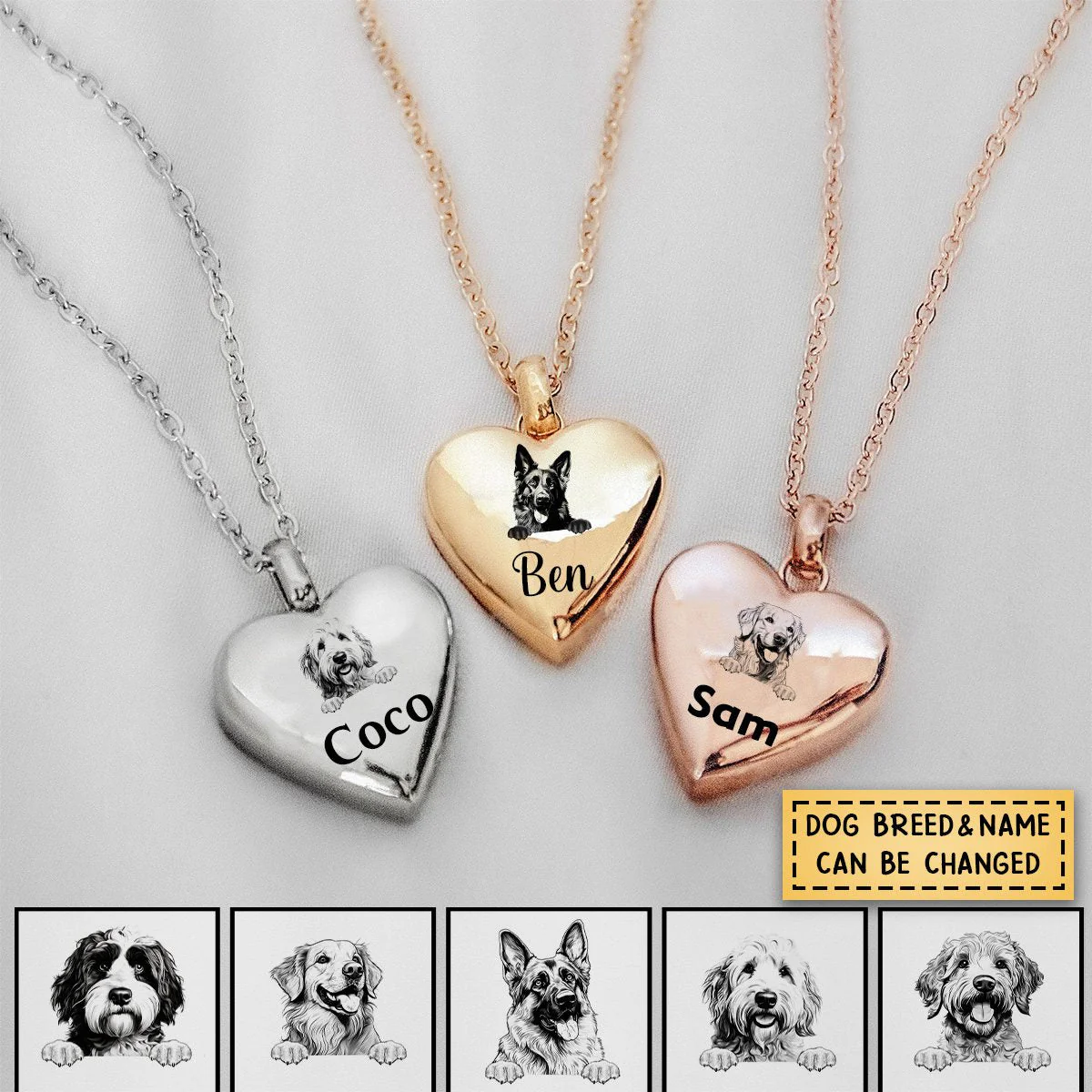 Personalized Tiny Heart Cremation Ash Urn Pendant Necklace Memorial Gift For Dog/Pet Lovers - Image 7