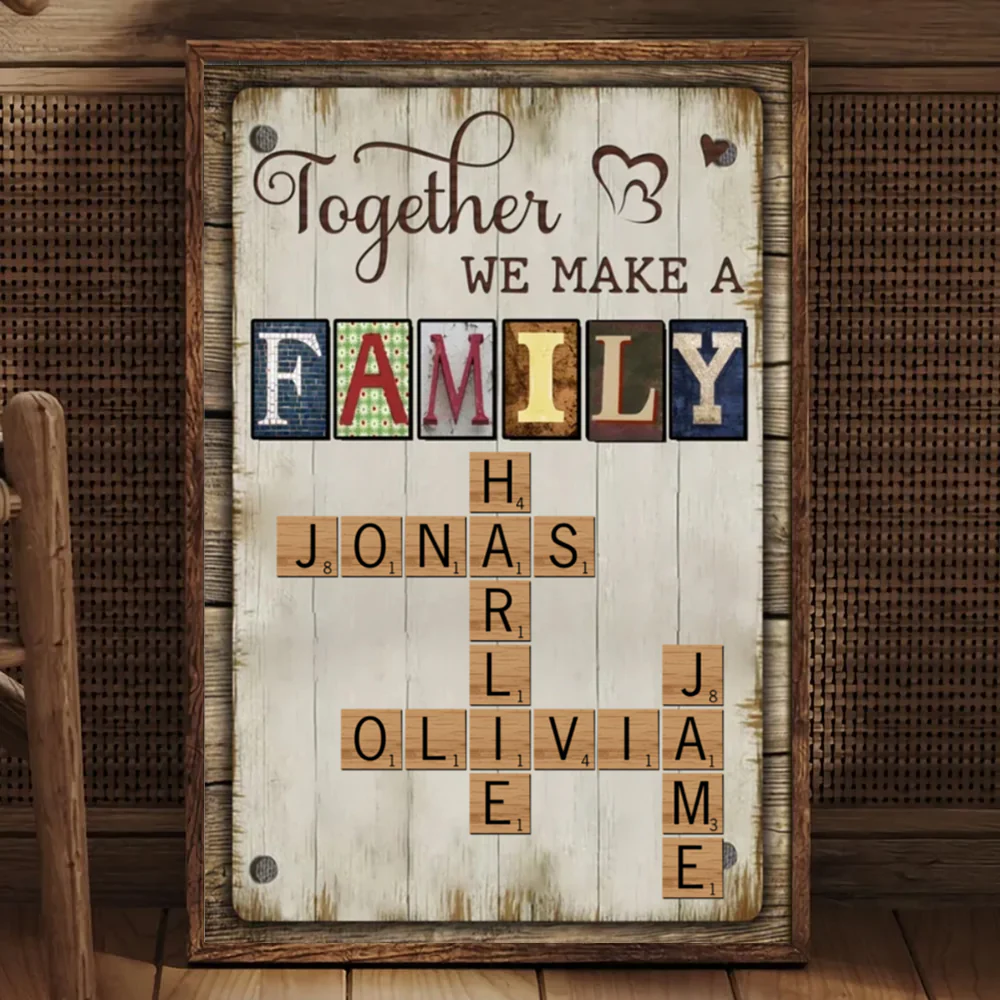 Personalized Together We Make a Family Crossword Art Poster - Image 2