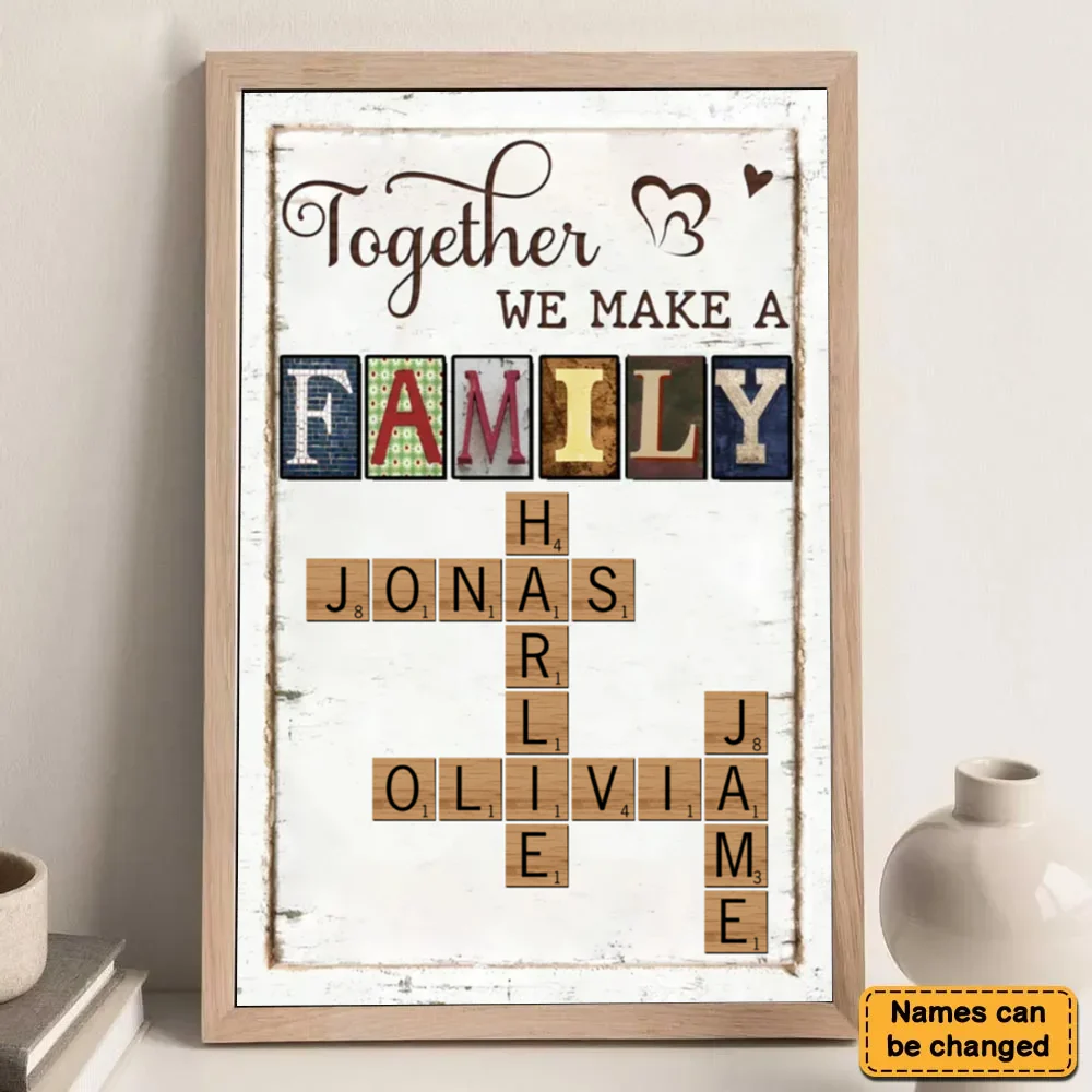 Personalized Together We Make a Family Crossword Art Poster - Image 4