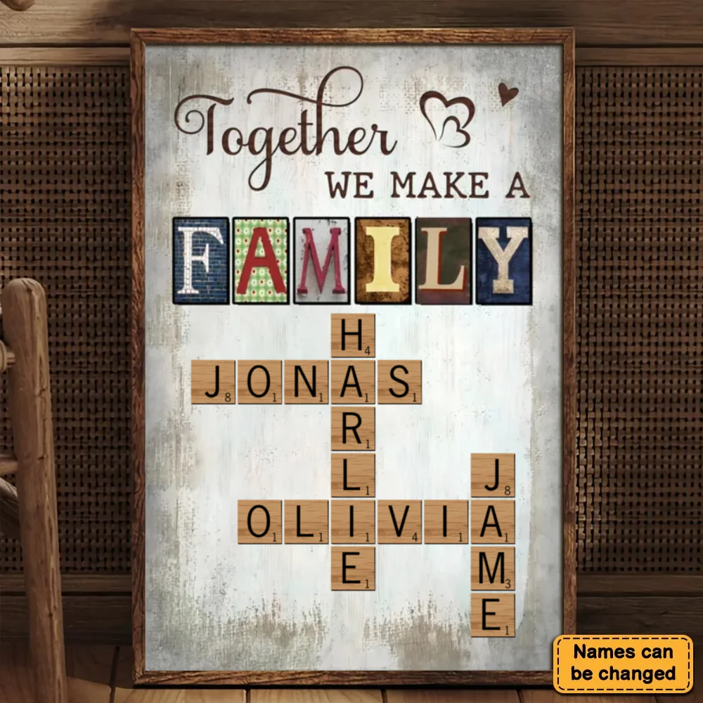 Personalized Together We Make a Family Crossword Art Poster - Image 6