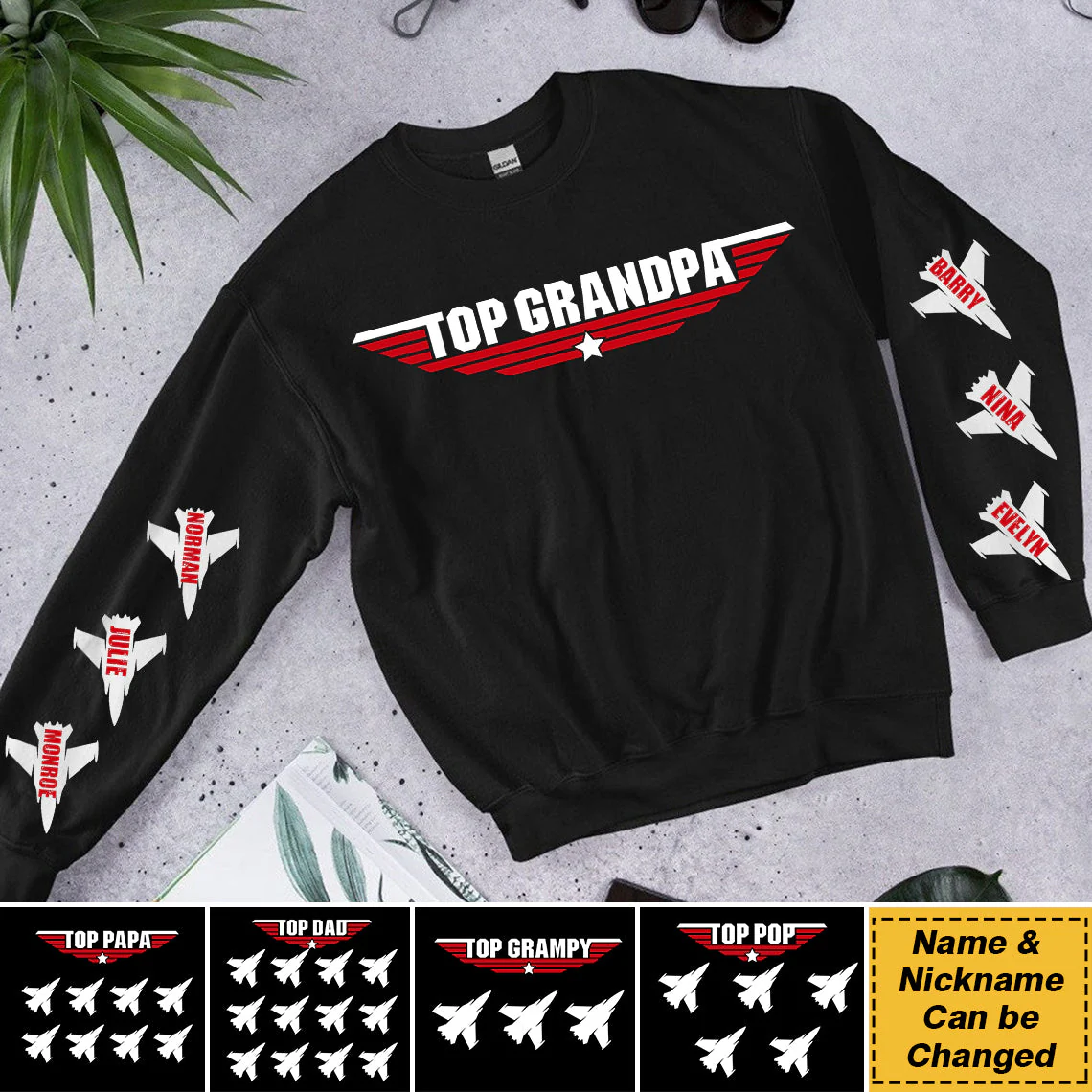 Personalized Top Grandpa Dad Kid Sweatshirt - Image 2
