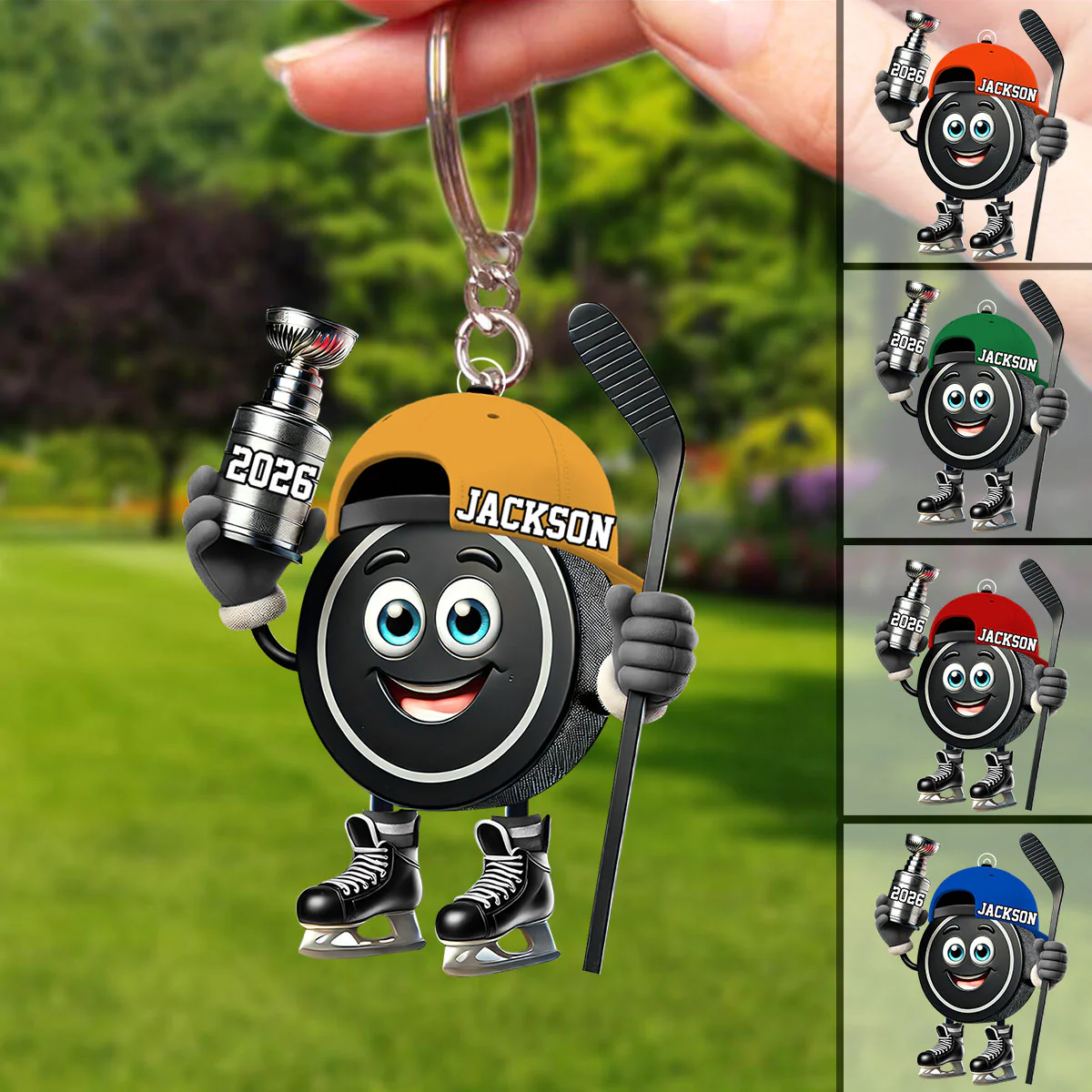 Personalized Trophy Hockey Keychain, A Gift For Ice Hockey Enthusiasts - Image 6