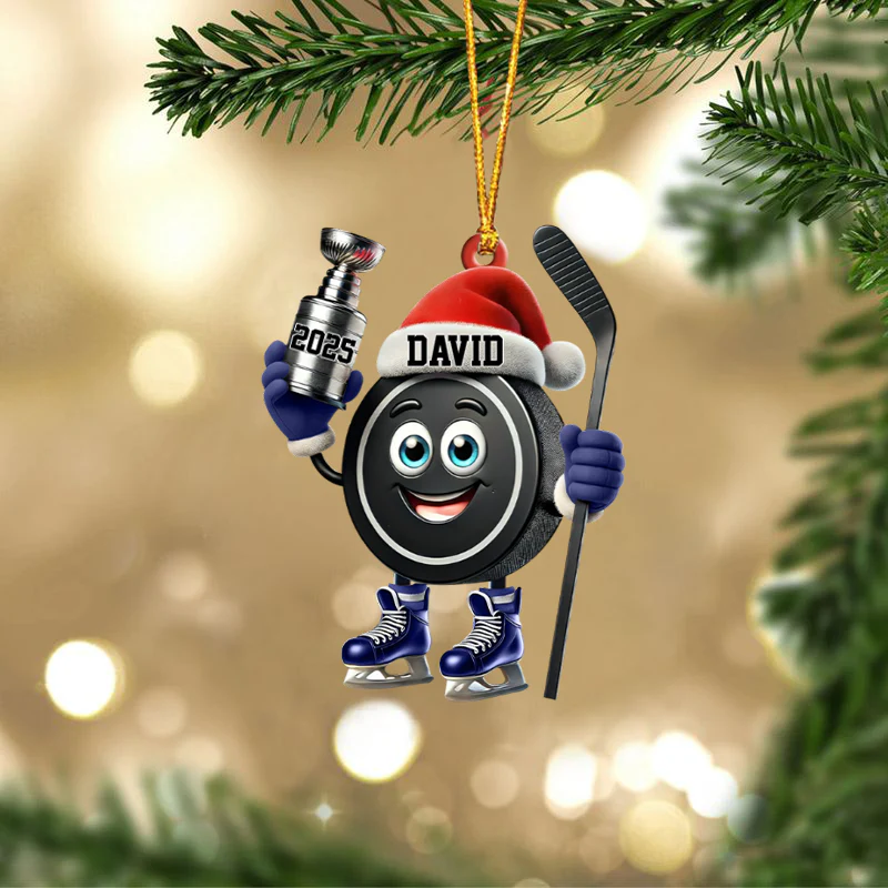 Personalized Trophy Hockey Ornament Hockey Lover Christmas Gift - Image 2