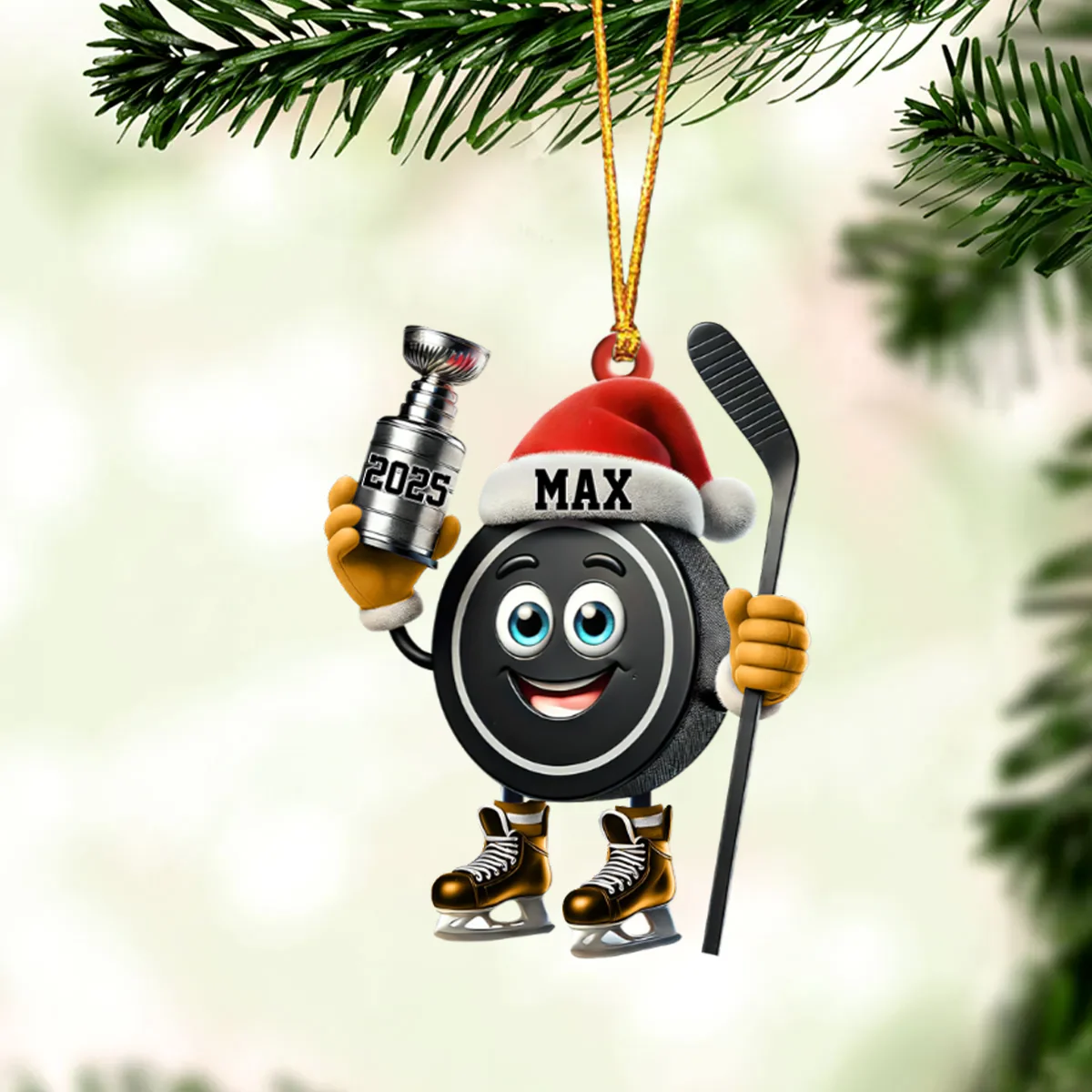 Personalized Trophy Hockey Ornament Hockey Lover Christmas Gift - Image 3