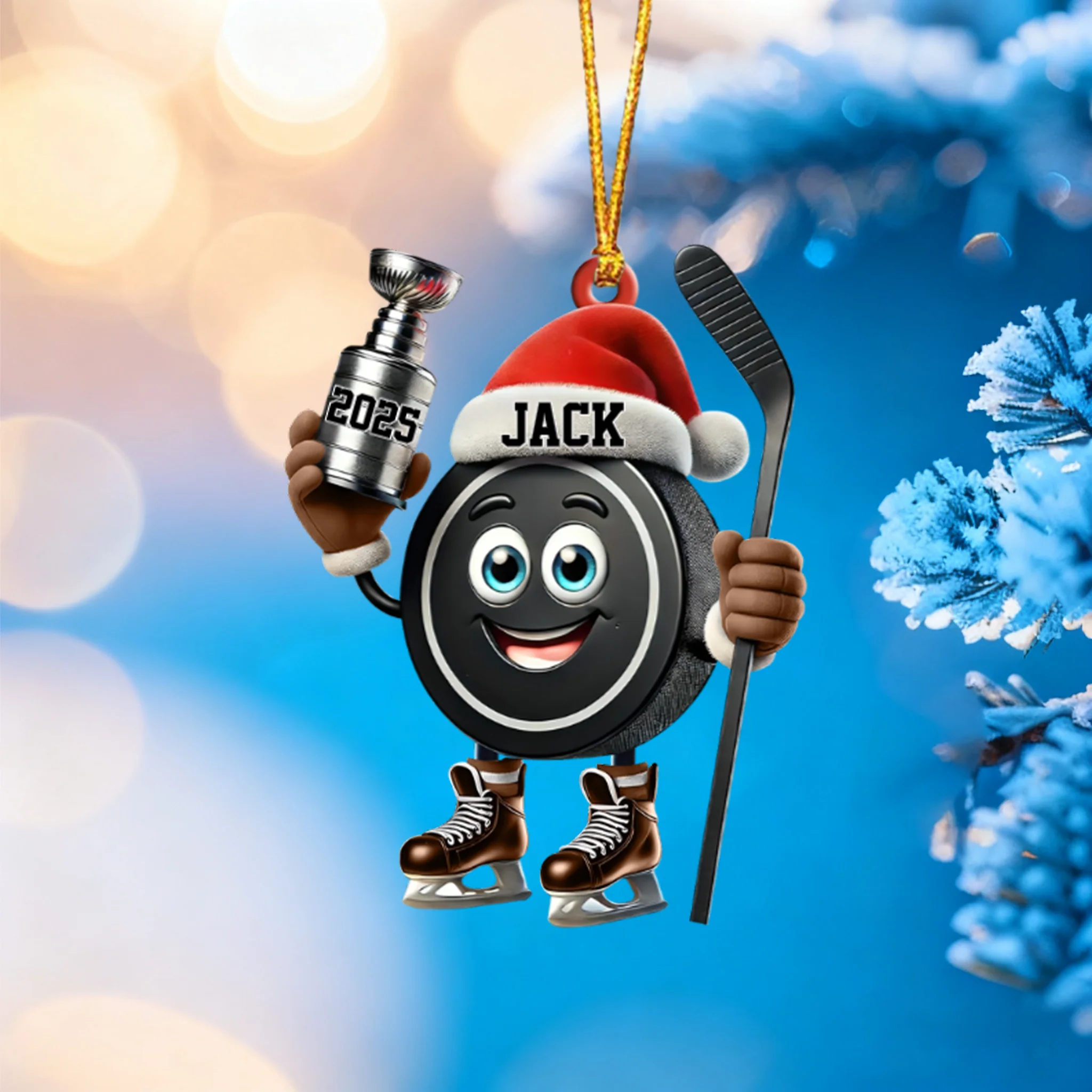 Personalized Trophy Hockey Ornament Hockey Lover Christmas Gift - Image 4
