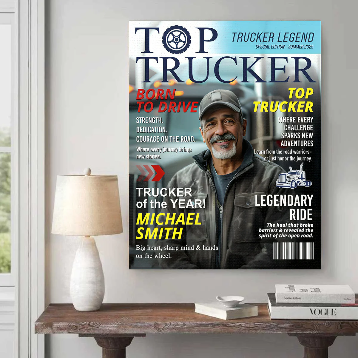 Personalized Trucker Magazine Cover, Custom Trucker Gift, Unique Trucker Retirement or Birthday Gift, Truck Lover Gift - Image 3