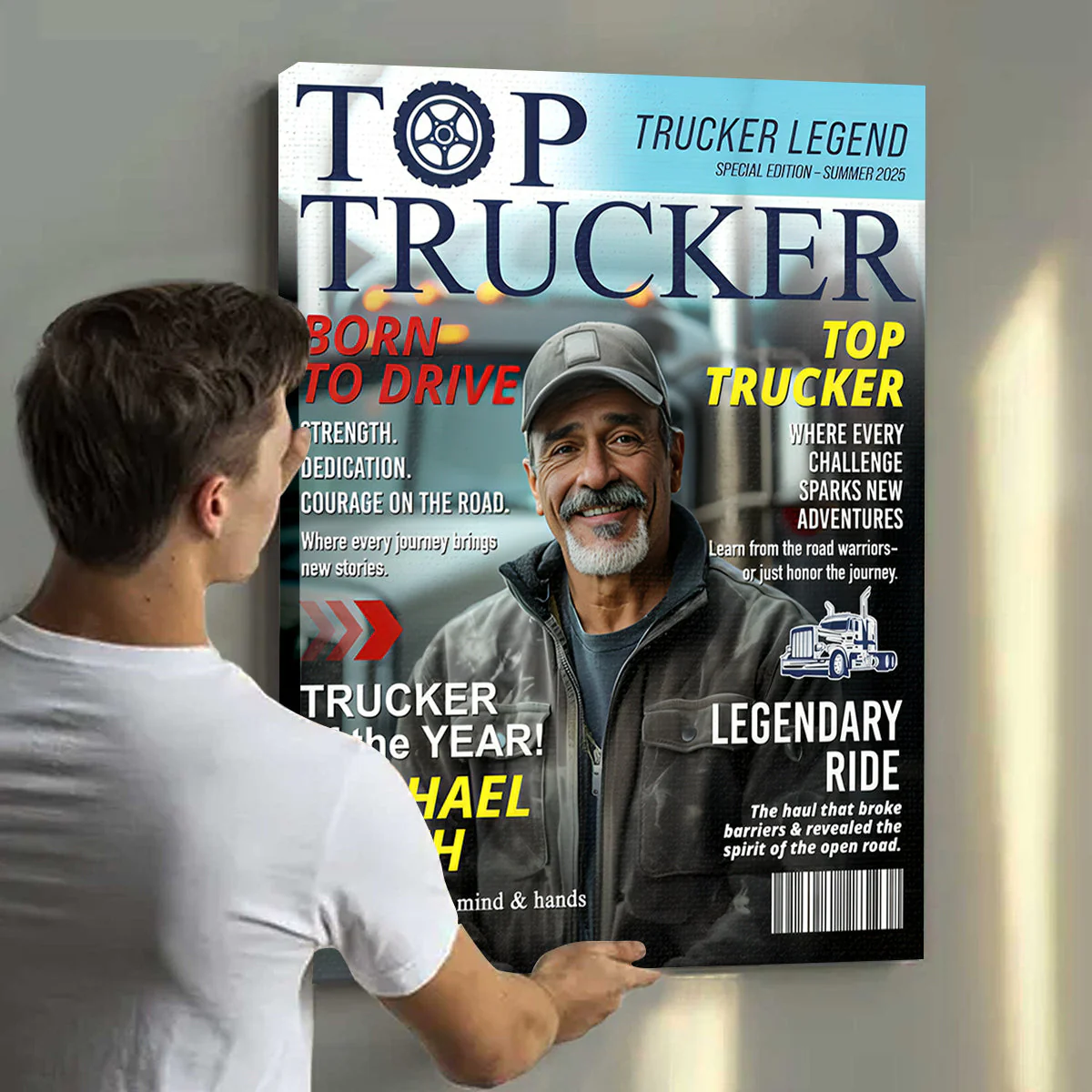 Personalized Trucker Magazine Cover, Custom Trucker Gift, Unique Trucker Retirement or Birthday Gift, Truck Lover Gift - Image 4