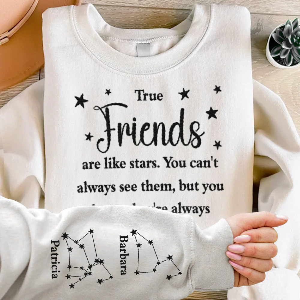 Personalized True Friends Are Like Stars Zodiac Sweatshirt - Image 2