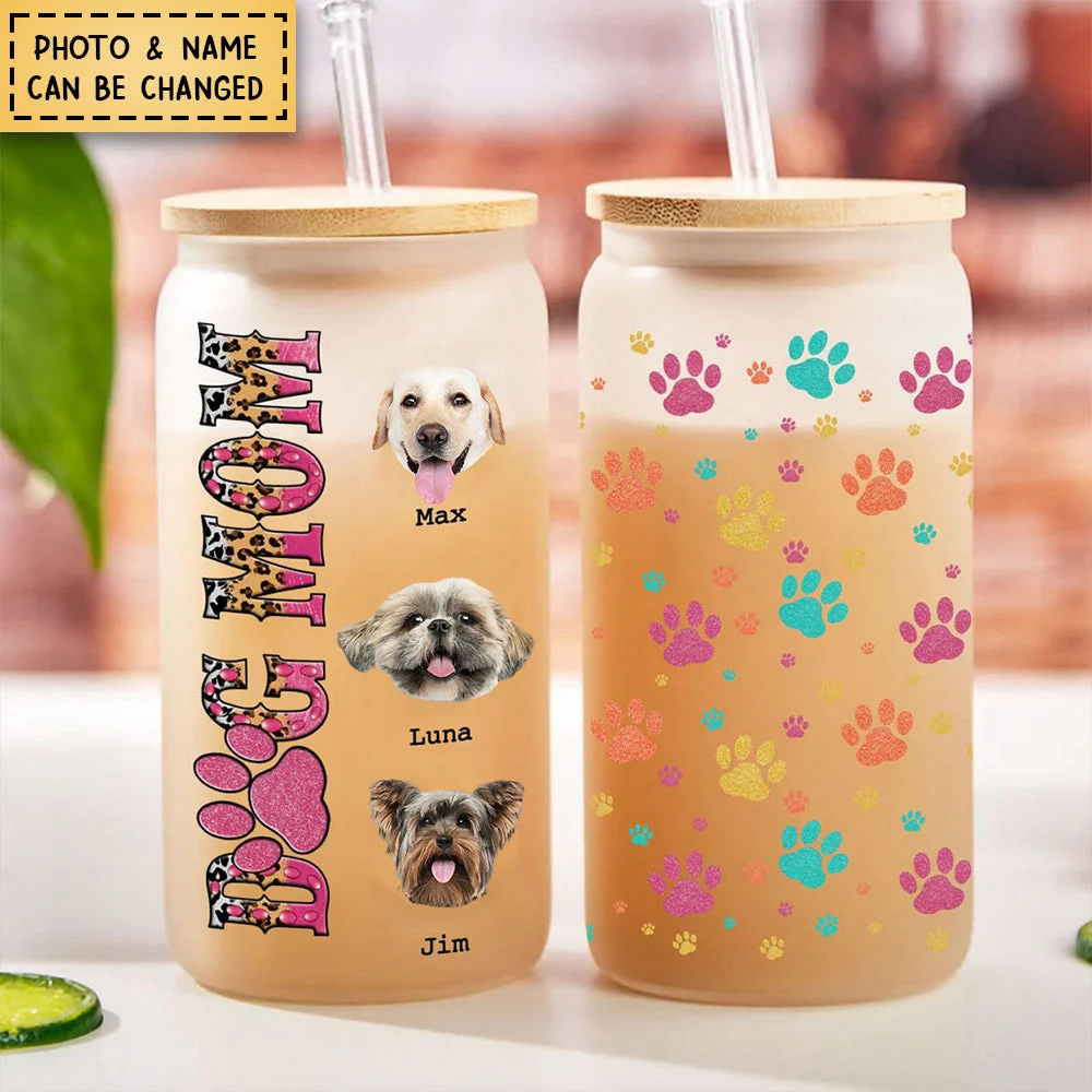 Personalized Tumbler Glass FullPrint - Dog Mom - Image 2