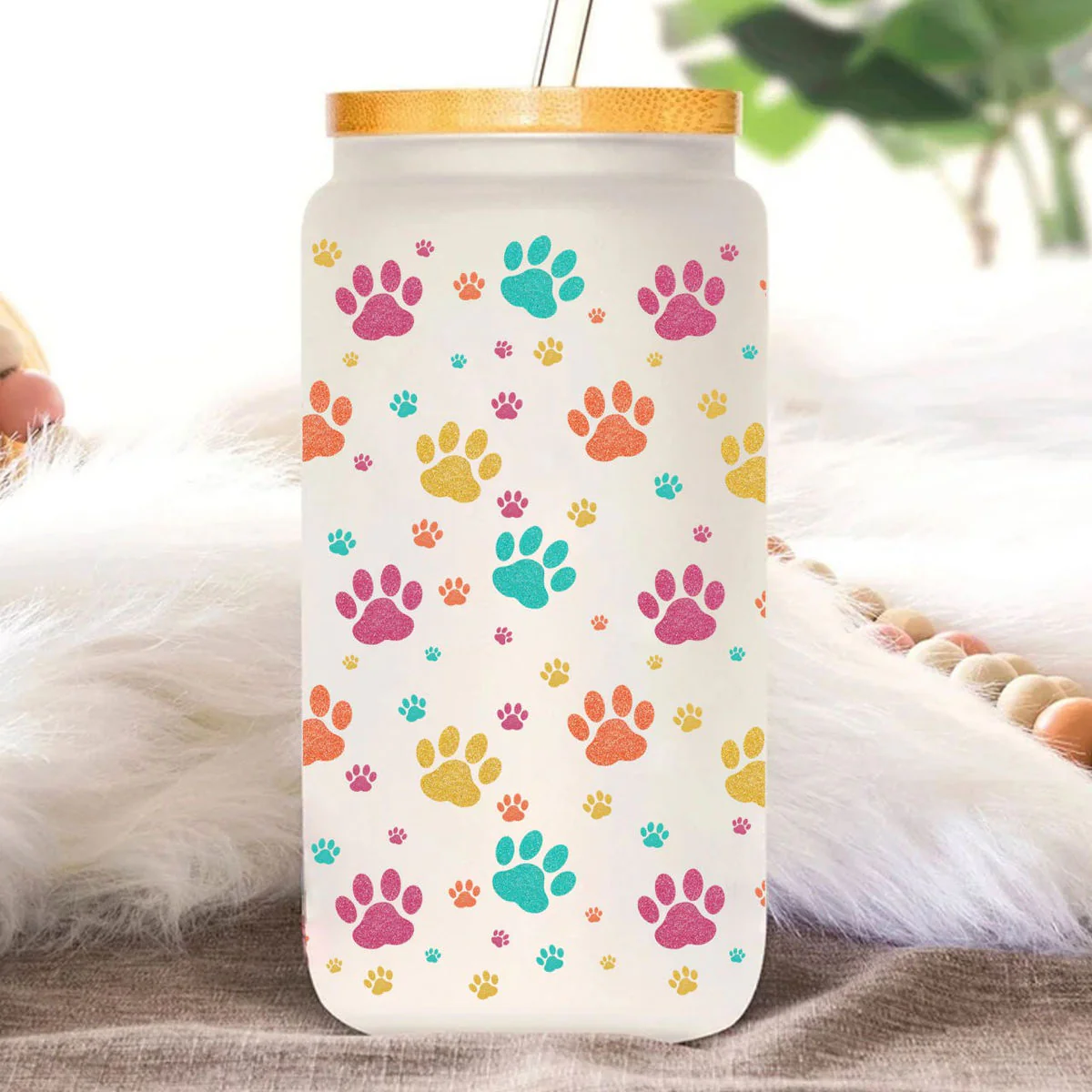 Personalized Tumbler Glass FullPrint - Dog Mom - Image 4