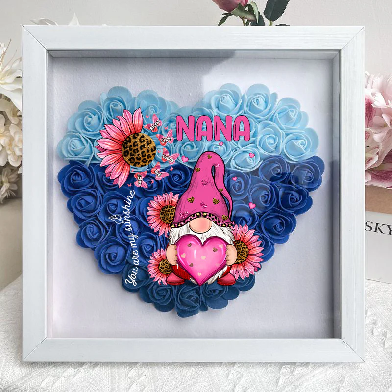 Personalized Unique Leopard Grandma Mom Butterfly Kids Heart Flower Shadow Box - Image 3