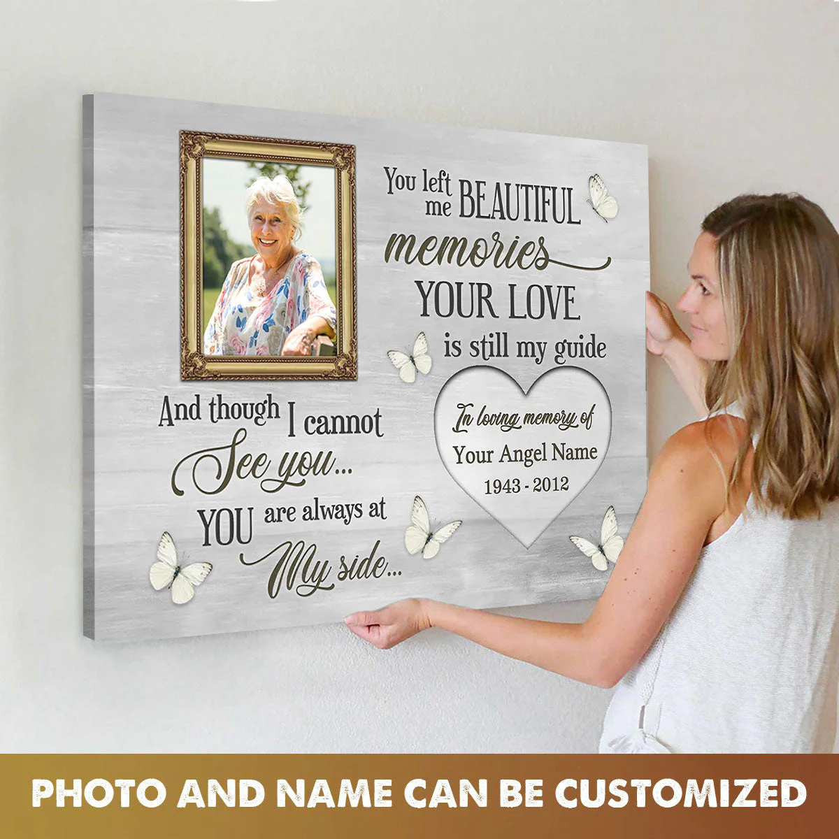 Personalized Unique Memorial Canvas Remembrance Gifts, Sympathy Gifts - Image 4
