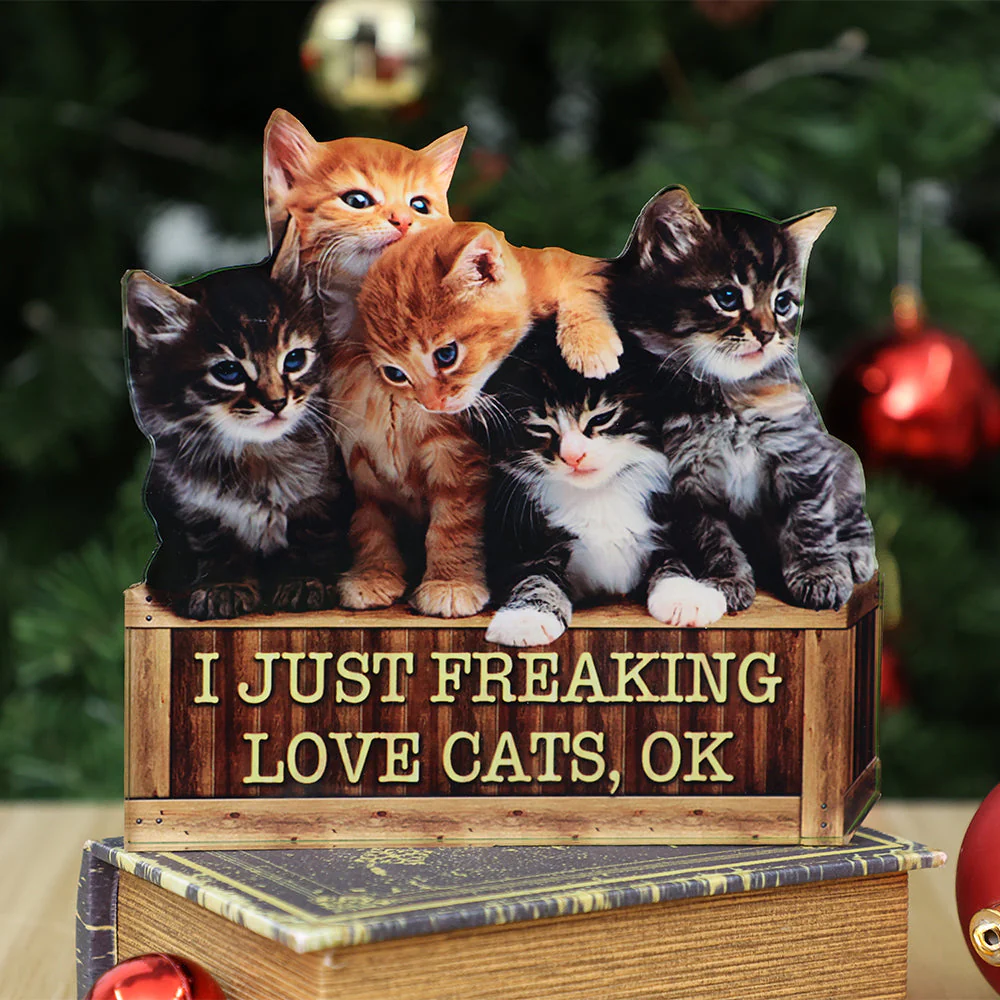 Personalized Upload Photo Acrylic Plaque-I Just Freaking Love Cats/Dogs,Ok - Image 2
