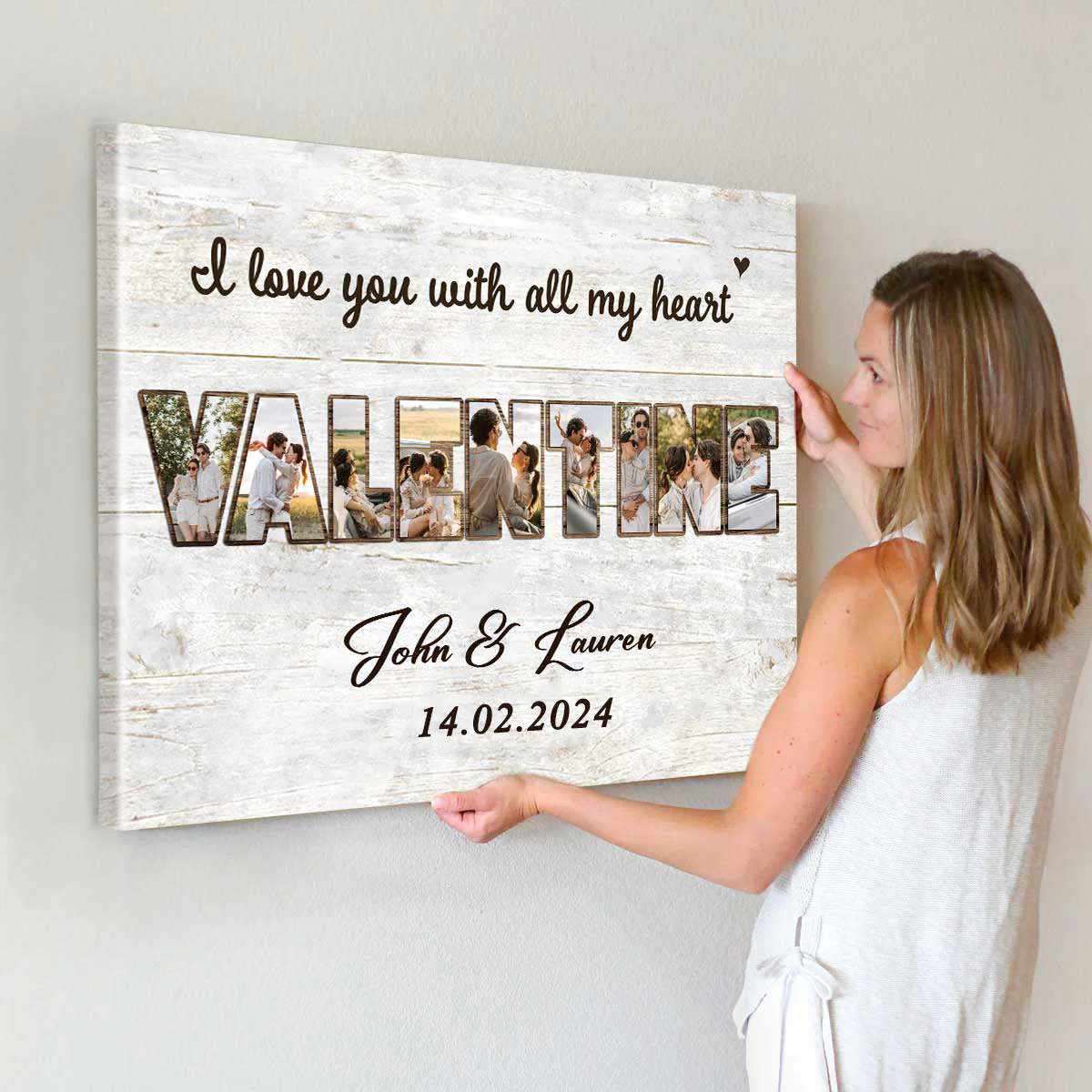 Personalized Valentine Photo Collage Canvas/Poster - Image 2