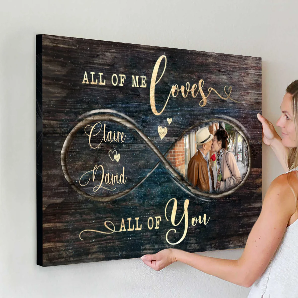 Personalized Valentines Day Photo Gift, God Knew My Heart Needed You Custom Canvas Print - Image 3
