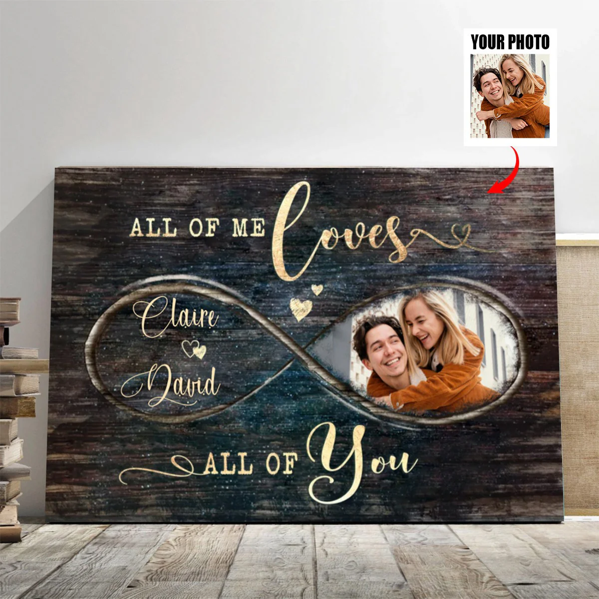 Personalized Valentines Day Photo Gift, God Knew My Heart Needed You Custom Canvas Print - Image 4