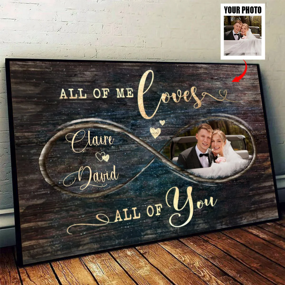 Personalized Valentines Day Photo Gift, God Knew My Heart Needed You Custom Canvas Print - Image 5