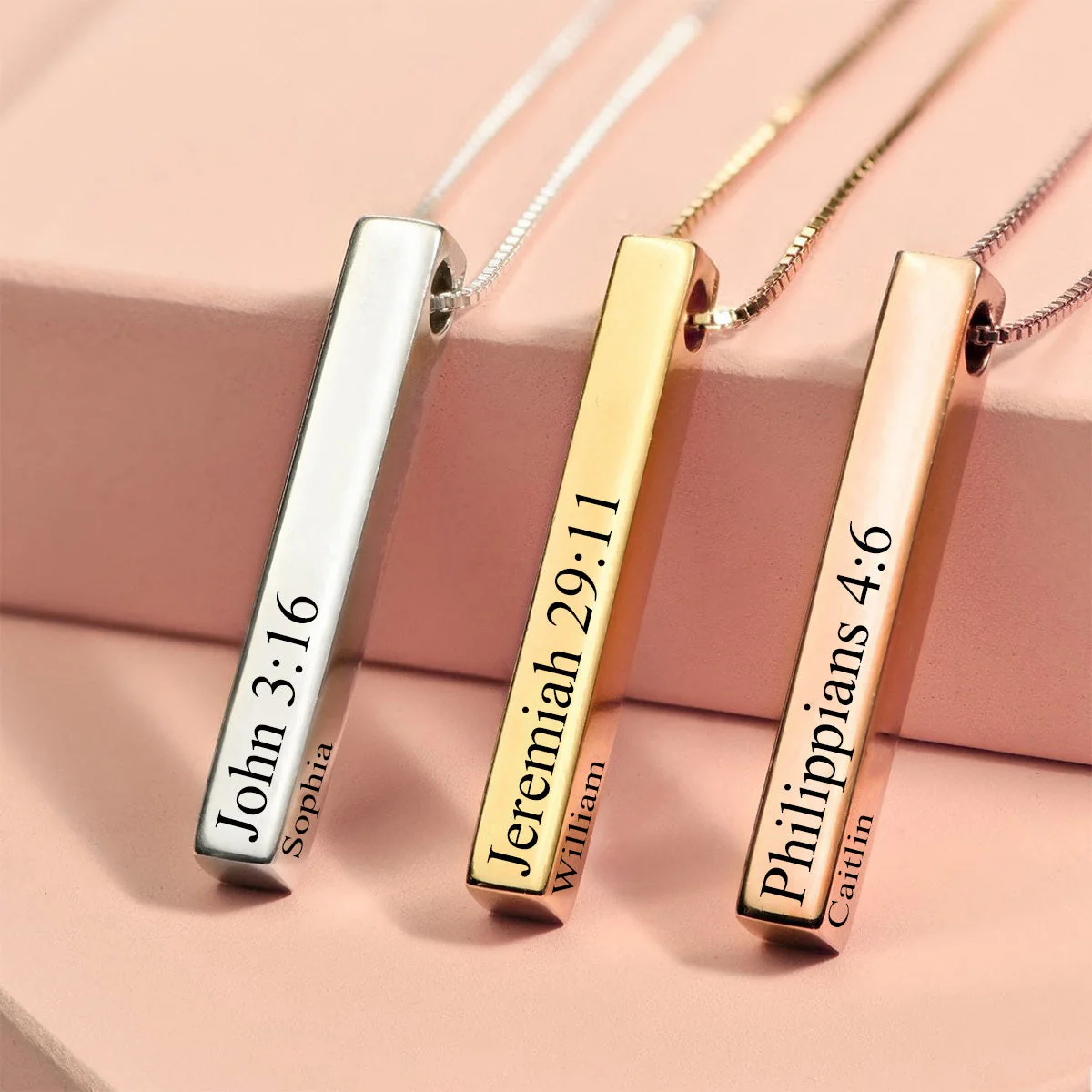 Personalized Vertical Bar Necklace - Image 3