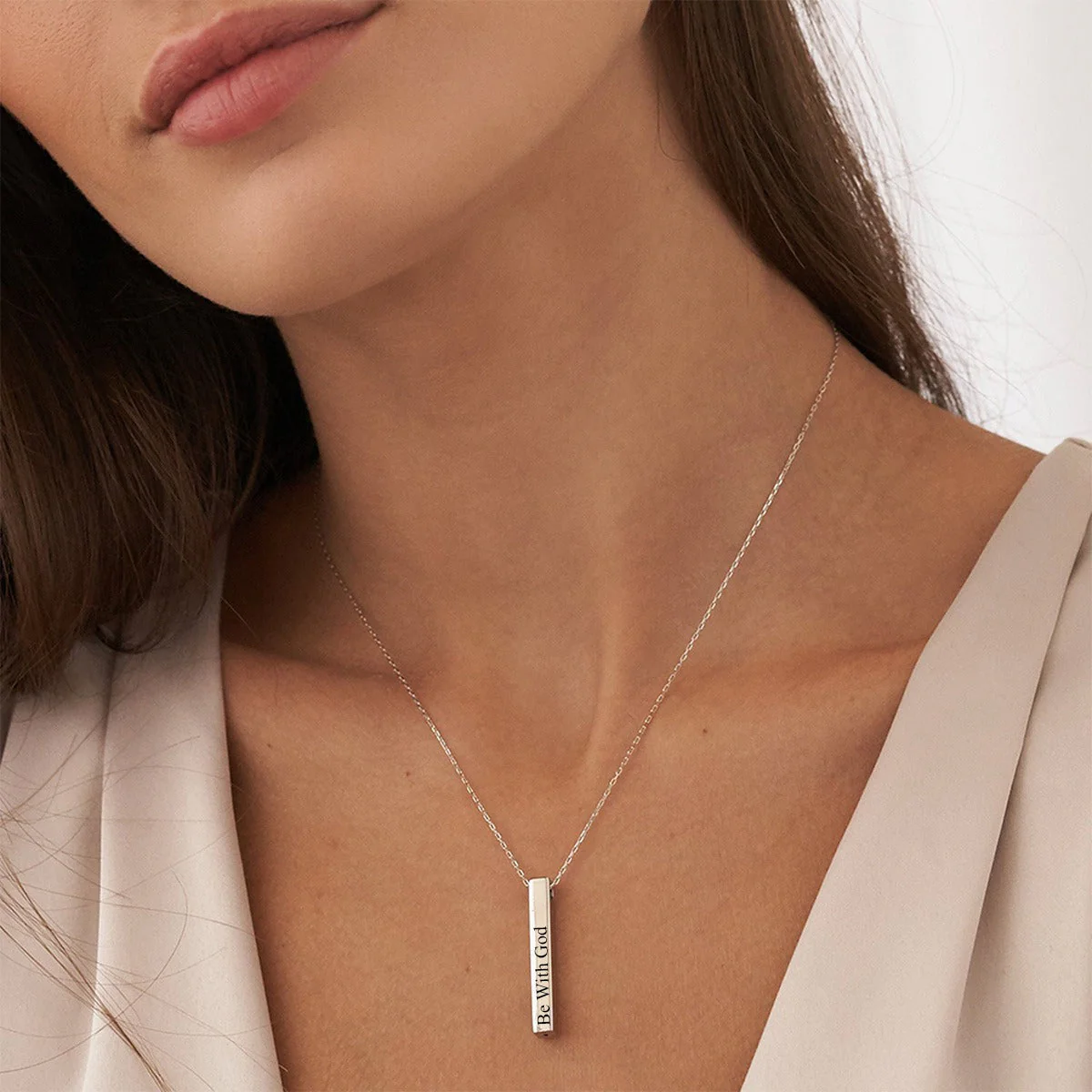 Personalized Vertical Bar Necklace - Image 8