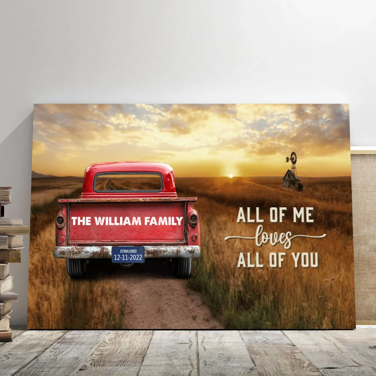 Personalized Vintage Truck Farmhouse Canvas Gift for family,couple - Image 3