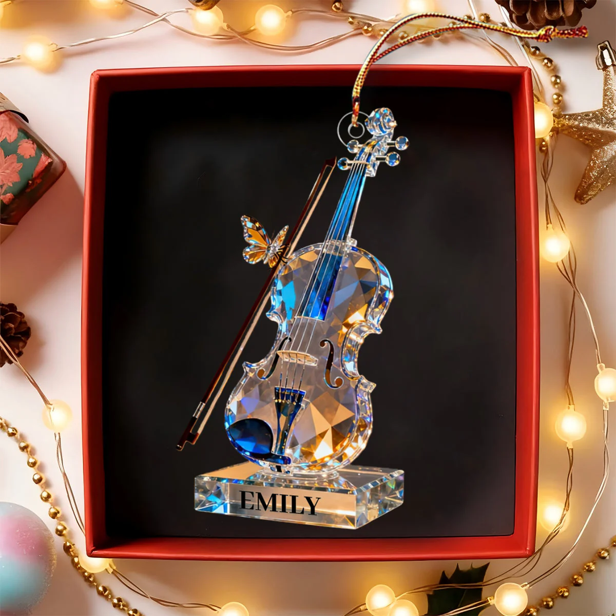 Personalized Violin Music Crystal Effect Ornament,Gift for Violinist - Image 3